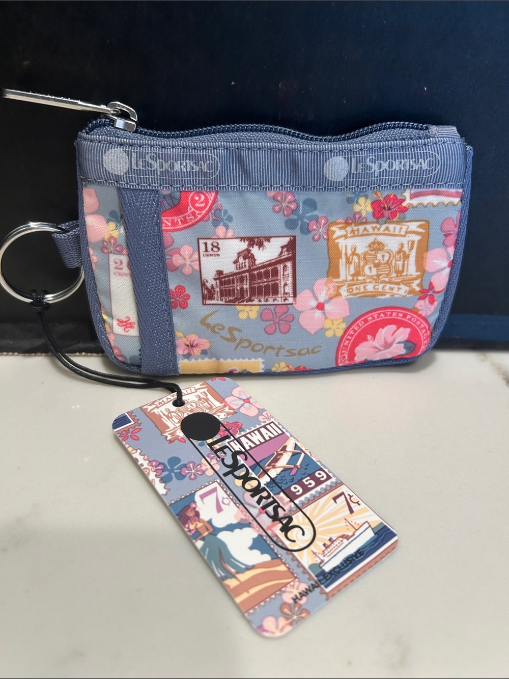 NWT LeSportsac Hawai’i Nei Key Card Holder Coin Purse Key Chain